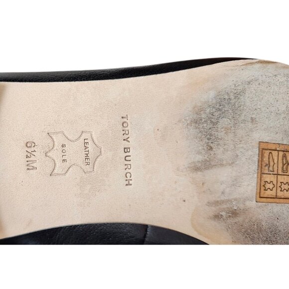 Tory Burch Georgia Point Toe Black Water Snake Heels Flats 6.5 - Picture 11 of 13